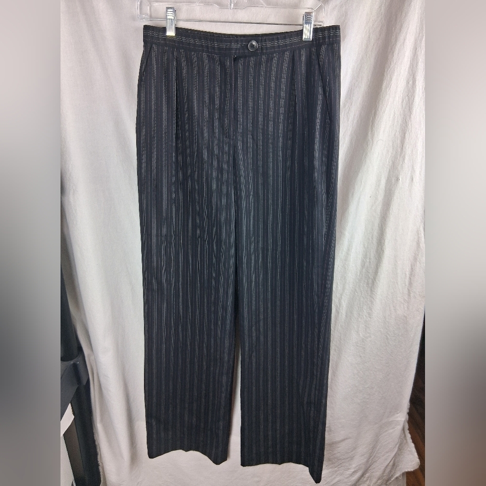 Covington Stretch Dress Pants Size 8 Black Striped Pants